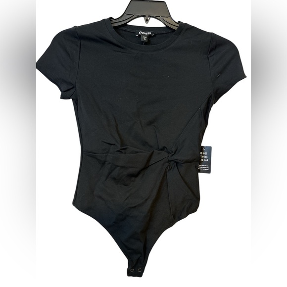 Express Short Sleeve Ruched Bodysuit Size XS - Picture 2 of 4